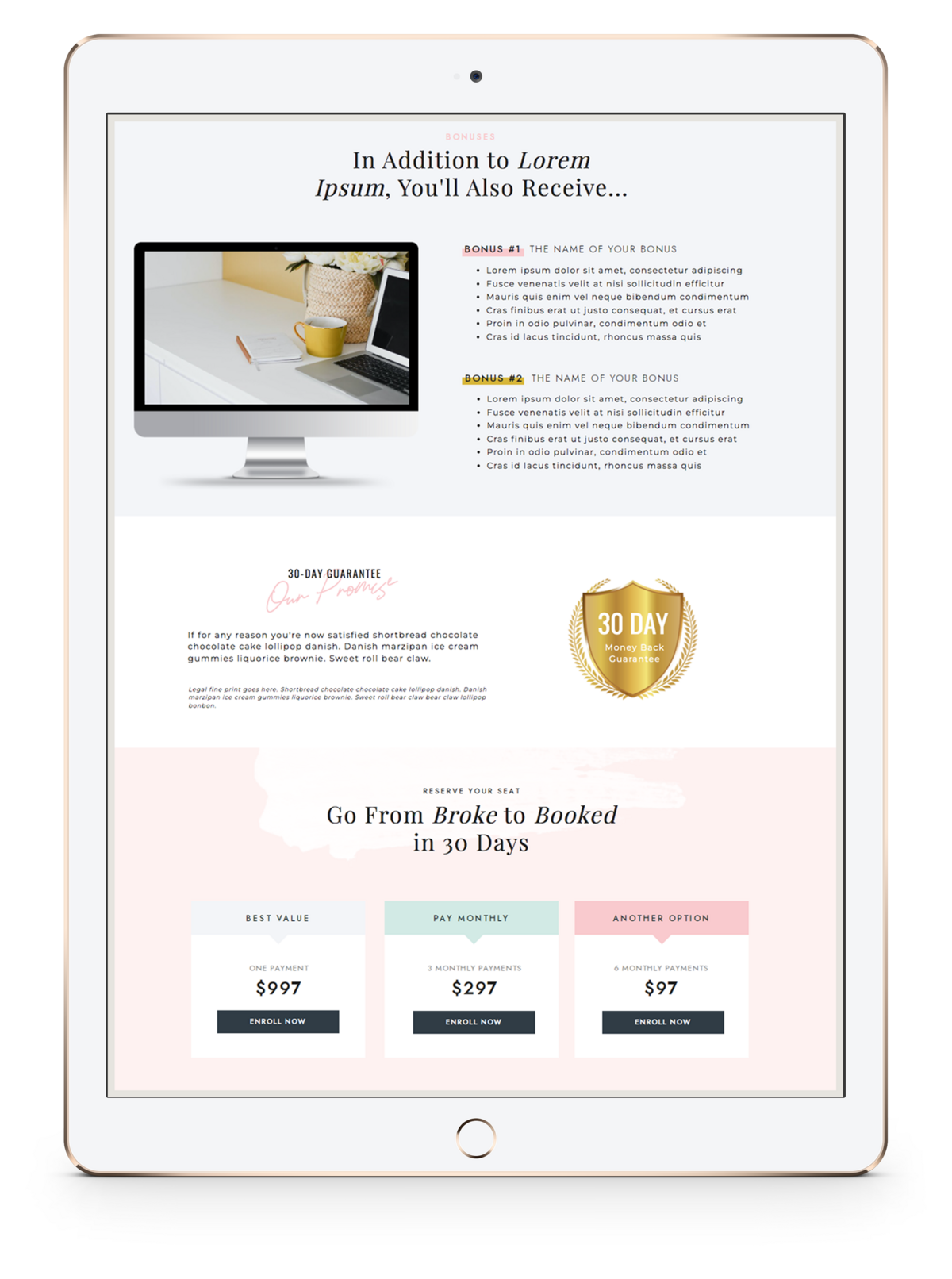 Customizable Showit Sales Landing Page Template for Coaches