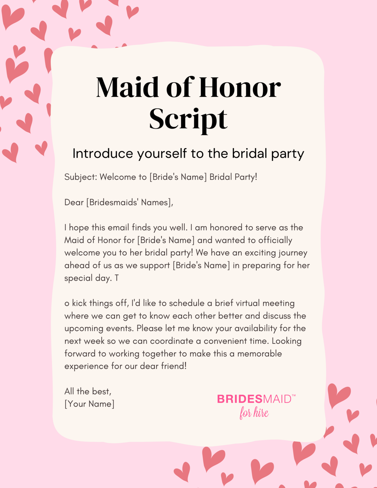 Pink & Cream Simple Love Letter