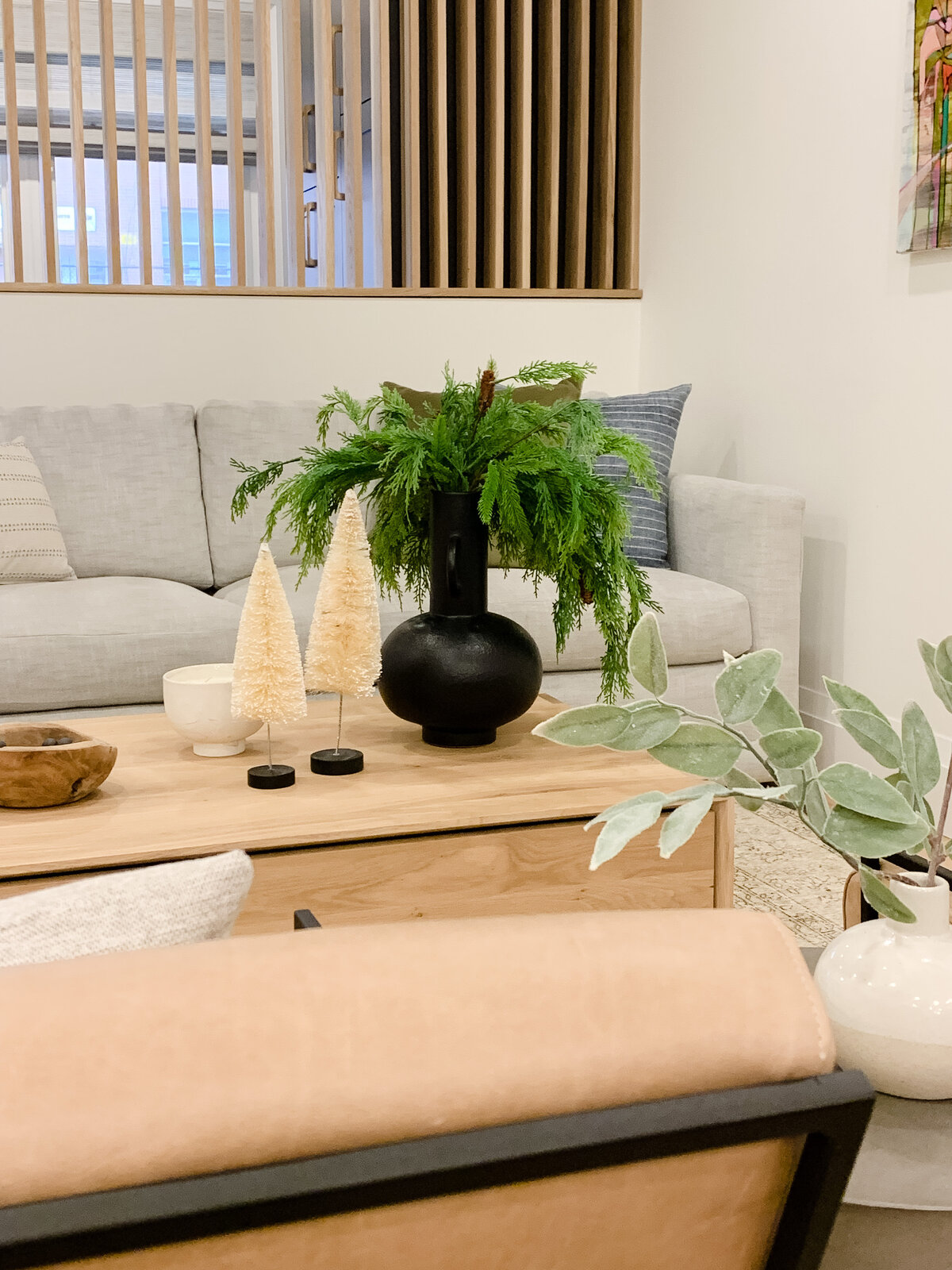 Coffee table winter styling