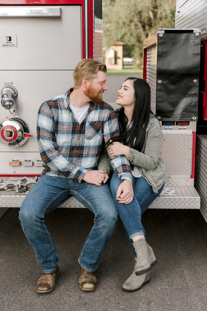 firefighter engagement photo