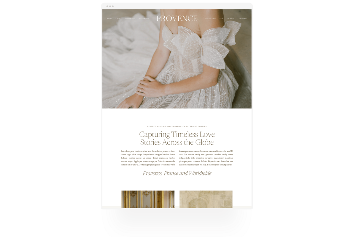 Showit website template.