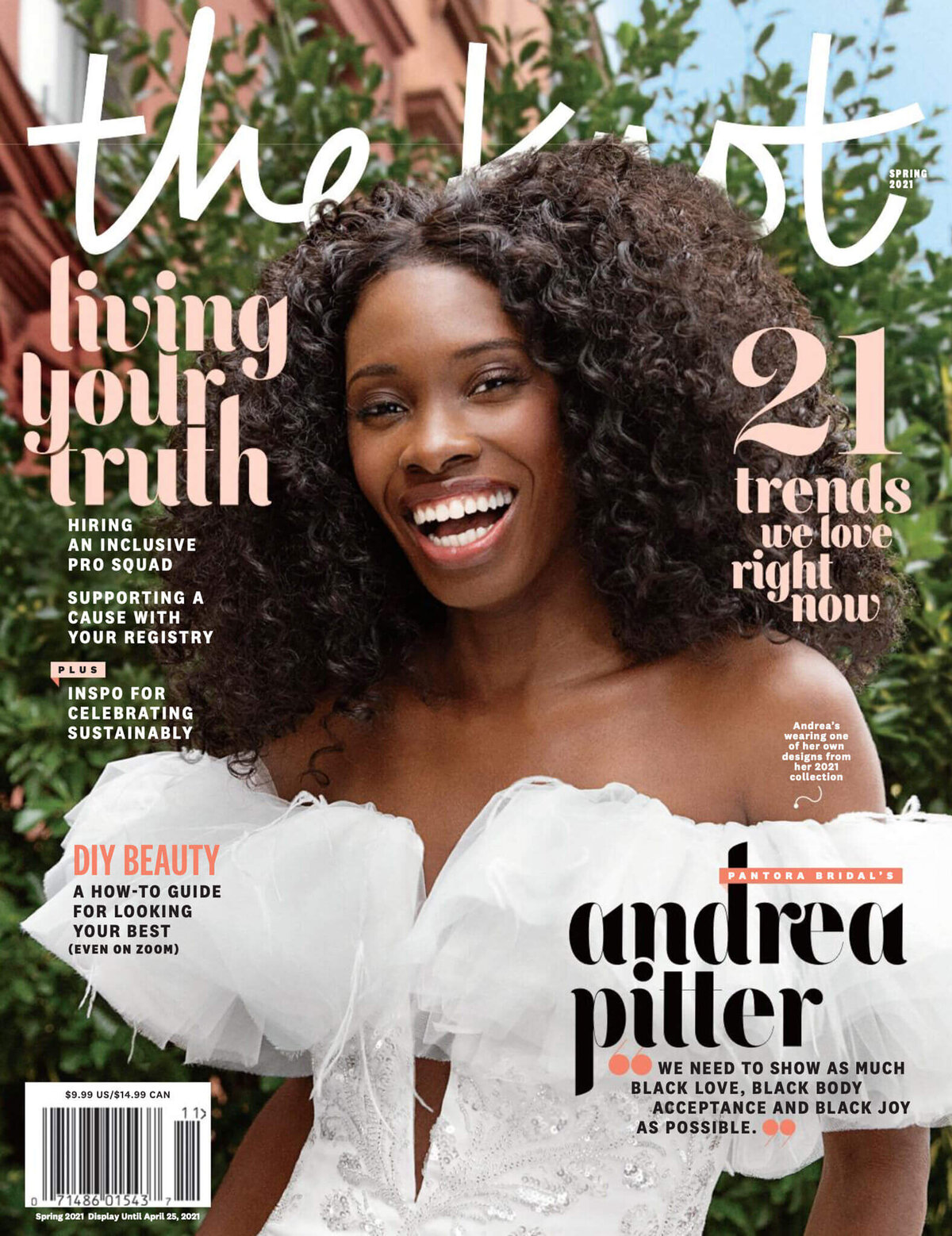 An image of a bride in The Knot Magazine cover. Image by Jenny Fu Studio