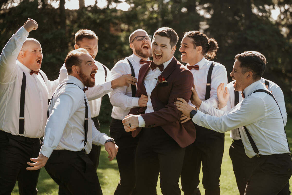 fun and candid groomsman photo
