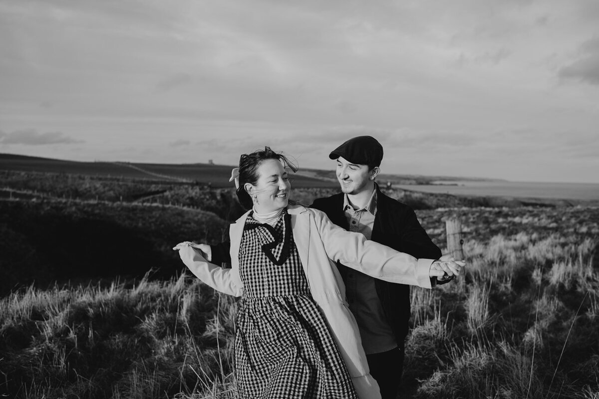 Aberdeenshire Engagement and Couple Photo Session at Dunnottar Castle-33