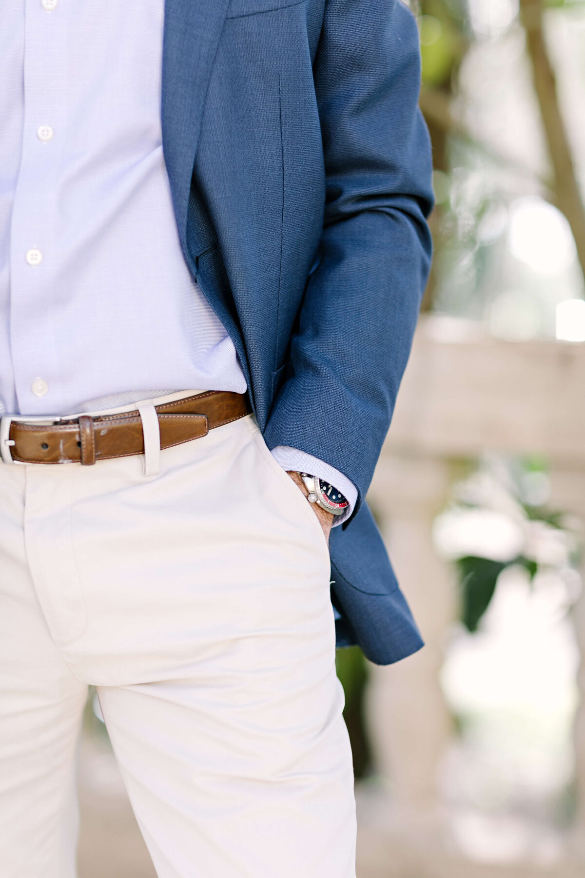 Groom details for his engagement session in Austin