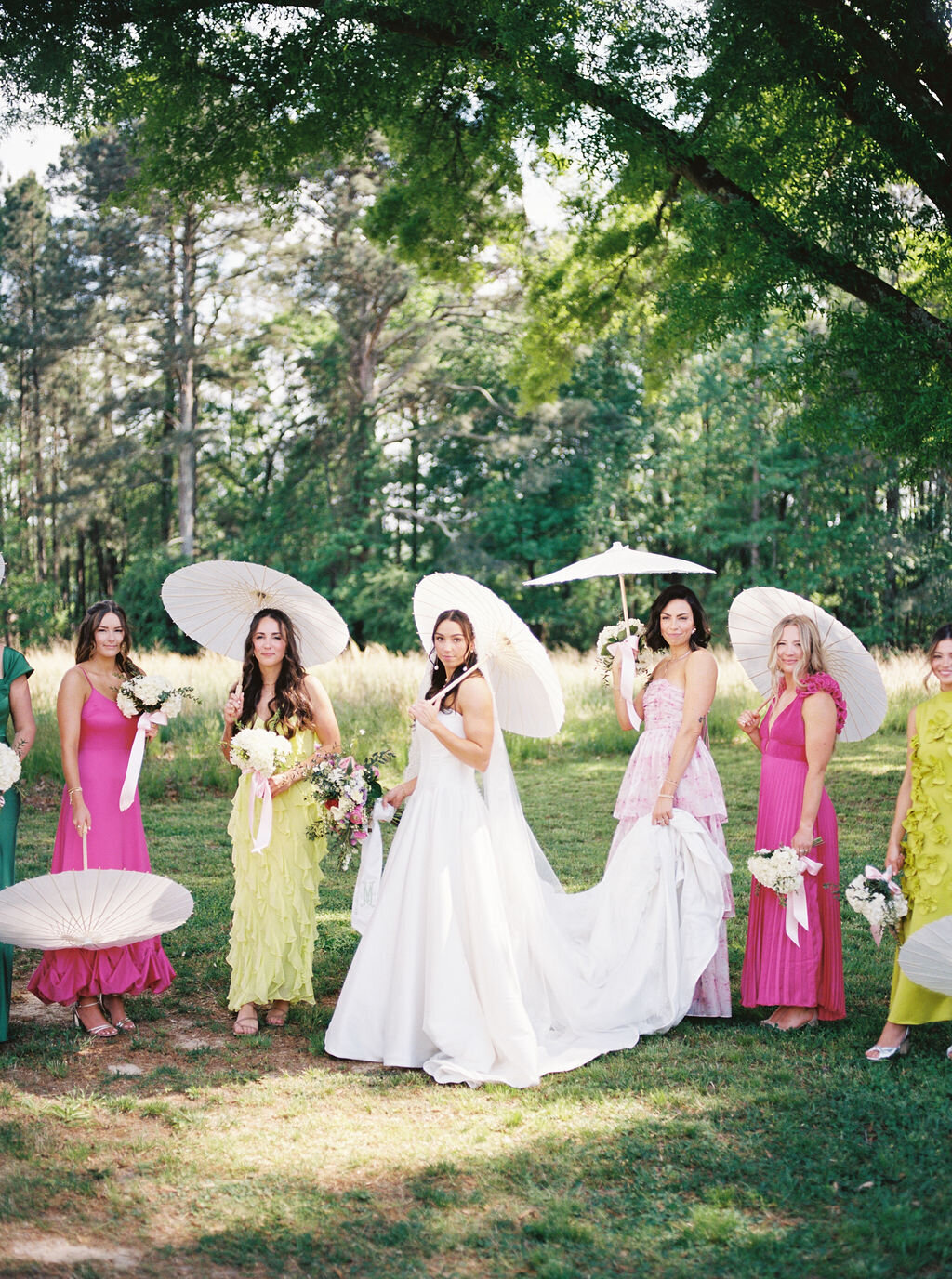 raleigh film wedding photographer bridal party