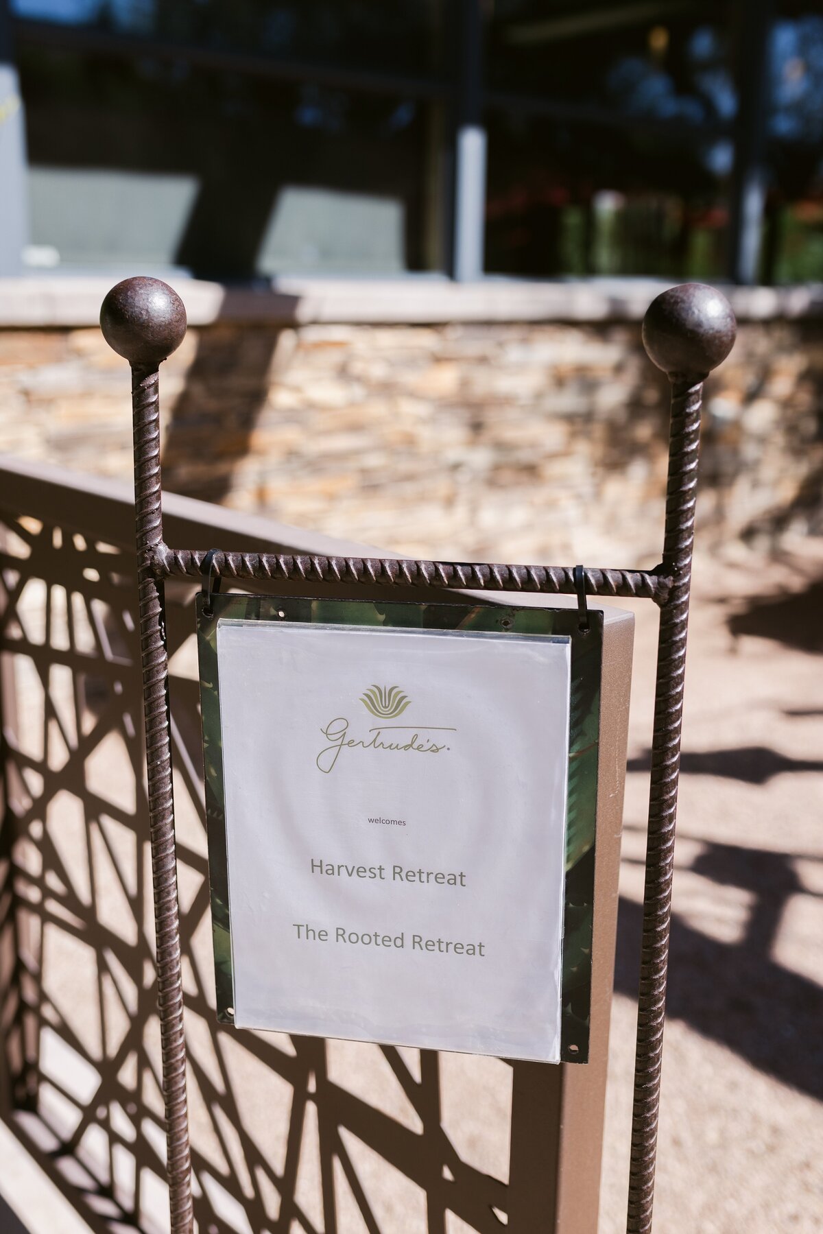 wellness retreat welcome signage