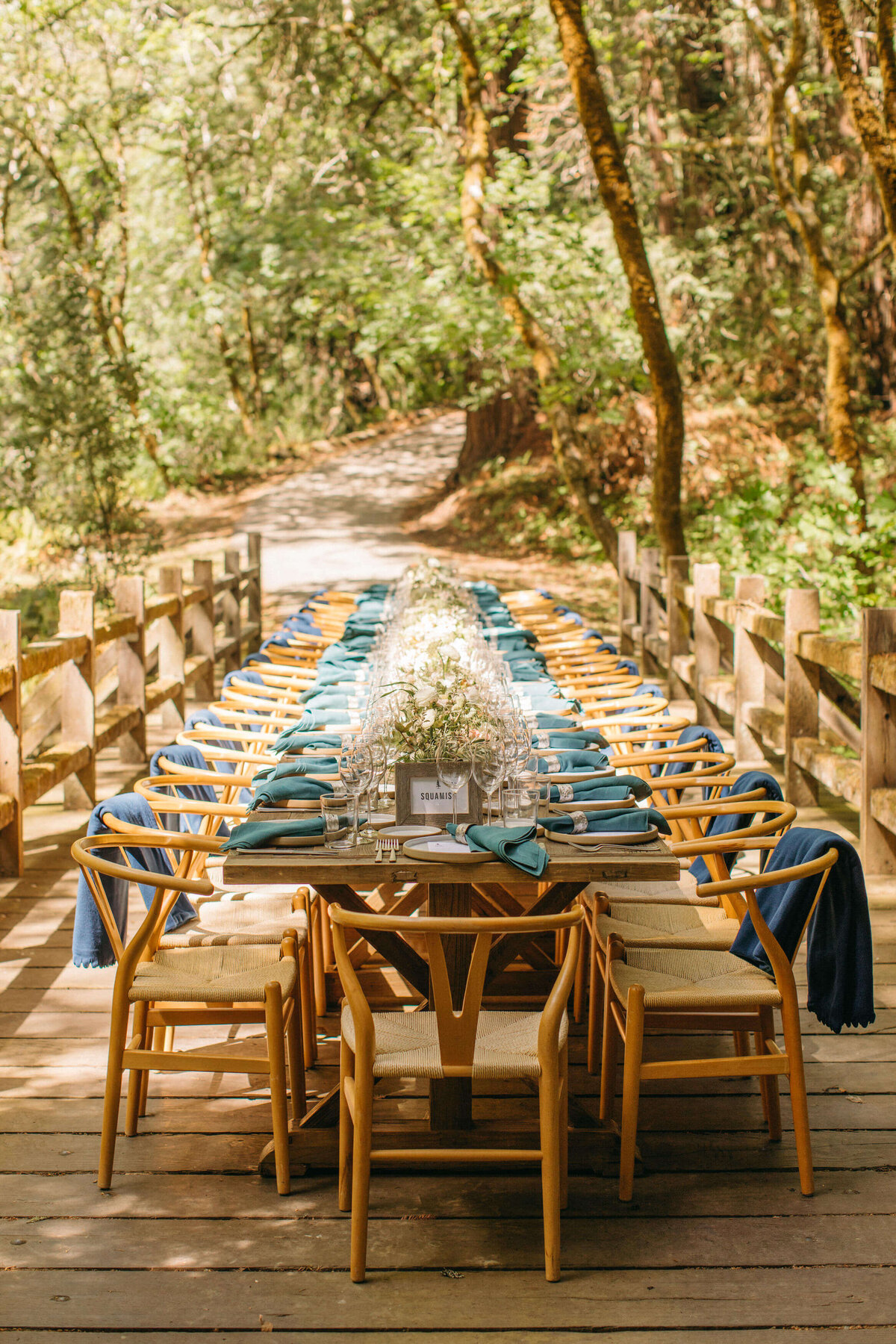 wedding intimate dinner footbridge earthy tabletop