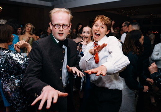 guest dancing at wedding in glenbervie house hotel