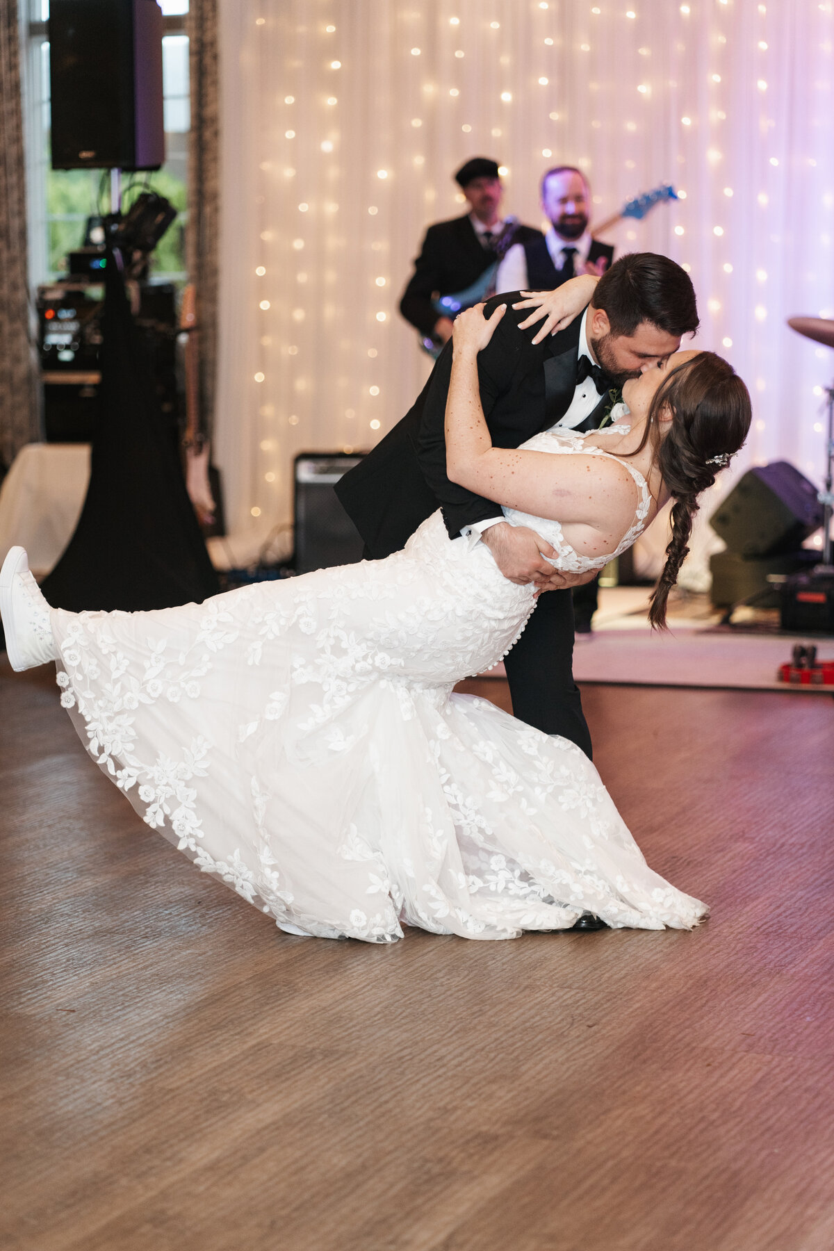 Bride and groom during their reception at LaBelle Winery
