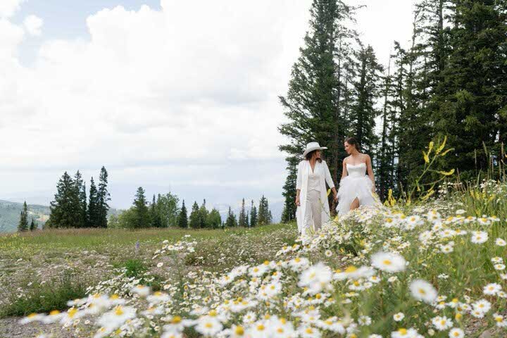 720 3a Two Brides Beaver Creek Colorado Mountain Wedding by GoBella.com @gobella 21