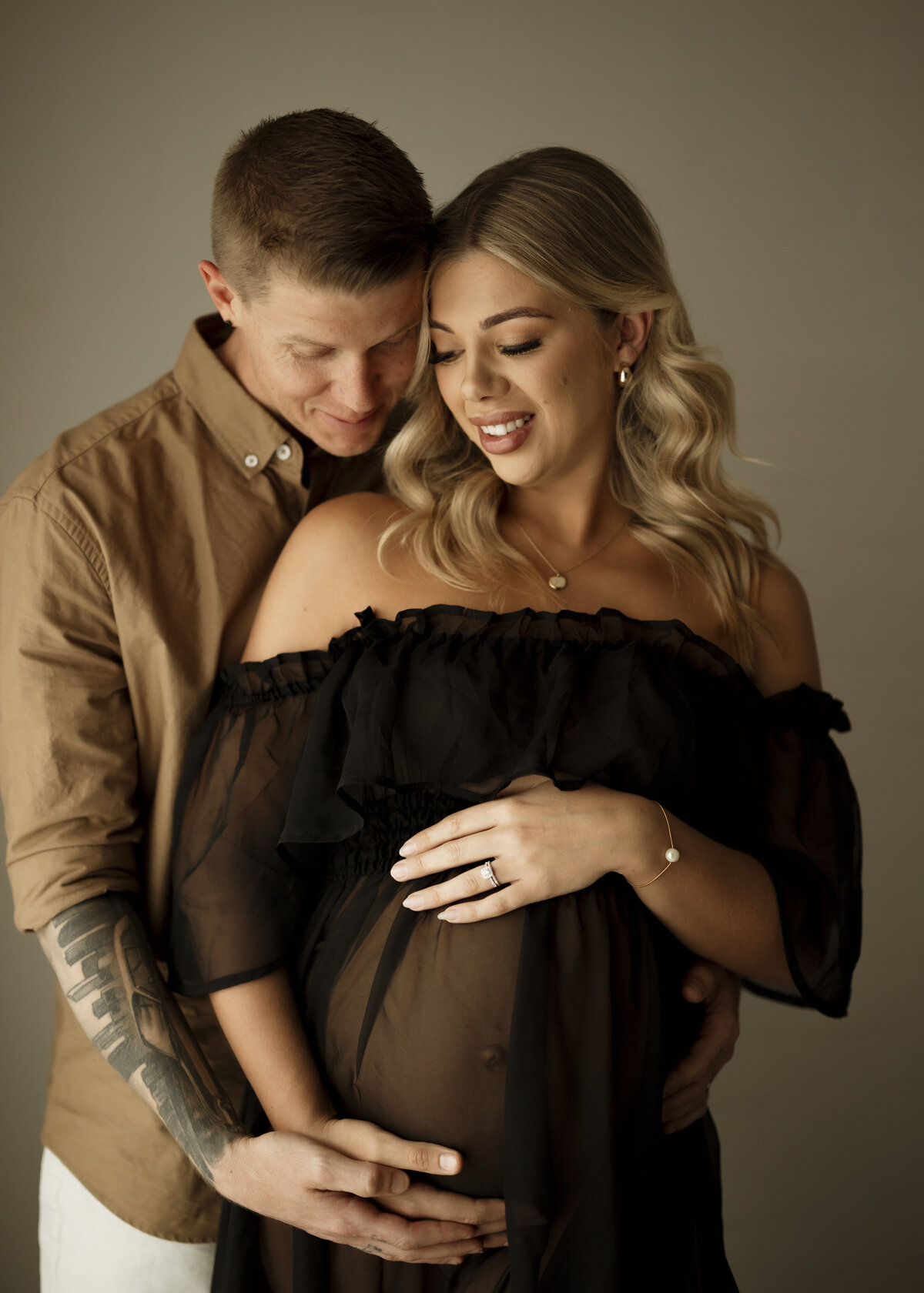 Sheer Black Off the Shoulder Dress and Robe