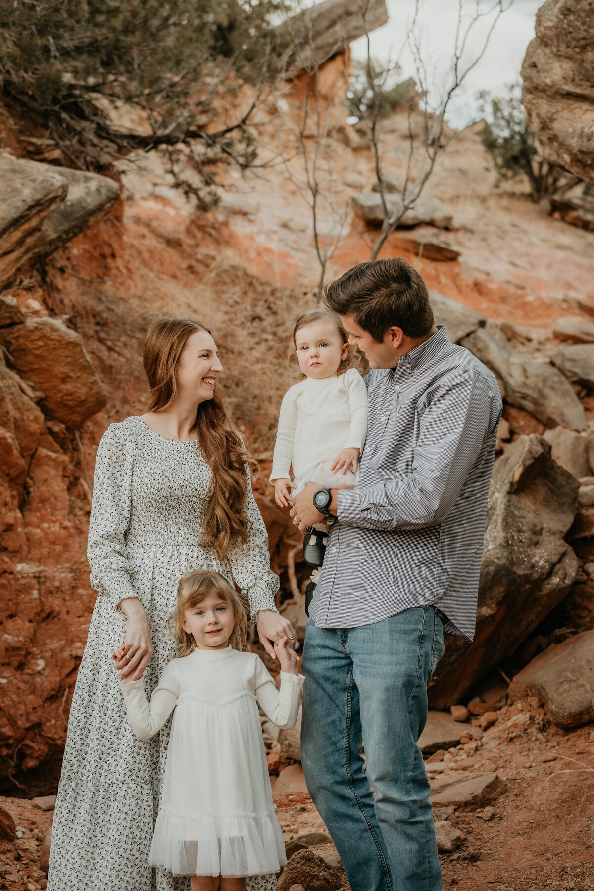 family smiling together at palo duro canyon, texas family photographer 