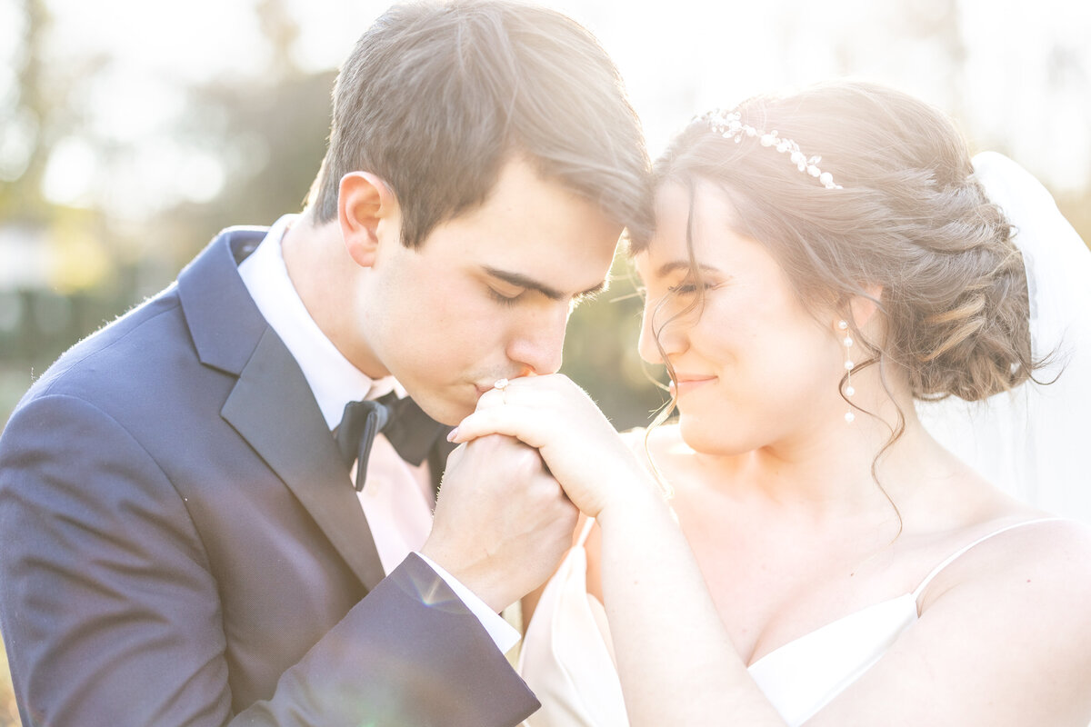 Bride and. Groom laugh together for wedding photography