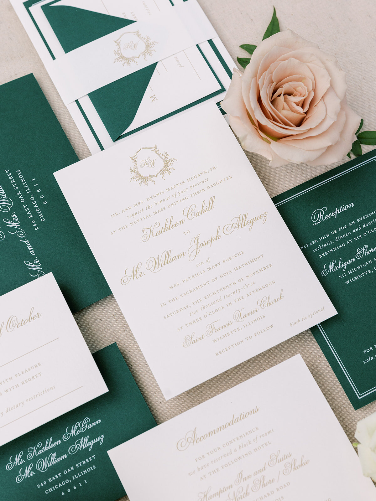 Kelly McDevitt Design Monogram Wedding Invitation