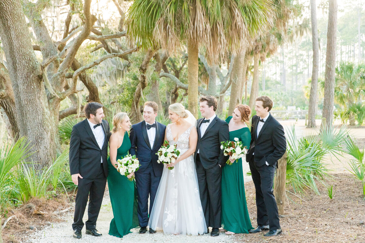 Bridal party portraits at Palmetto Bluff near Charleston, South Carolina. Photographed by destination and Charleston wedding photographer Dana Cubbage.