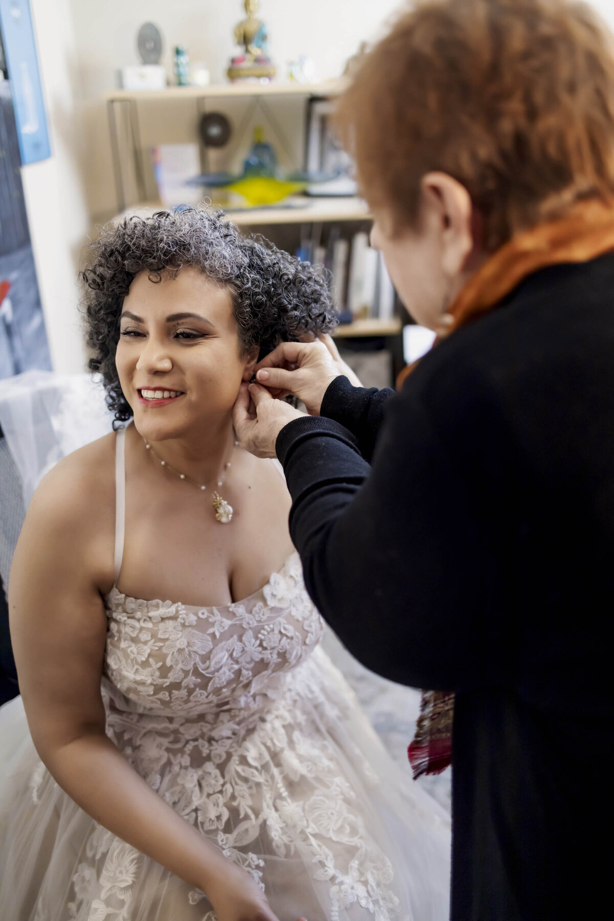 a bride prepares for her wedding