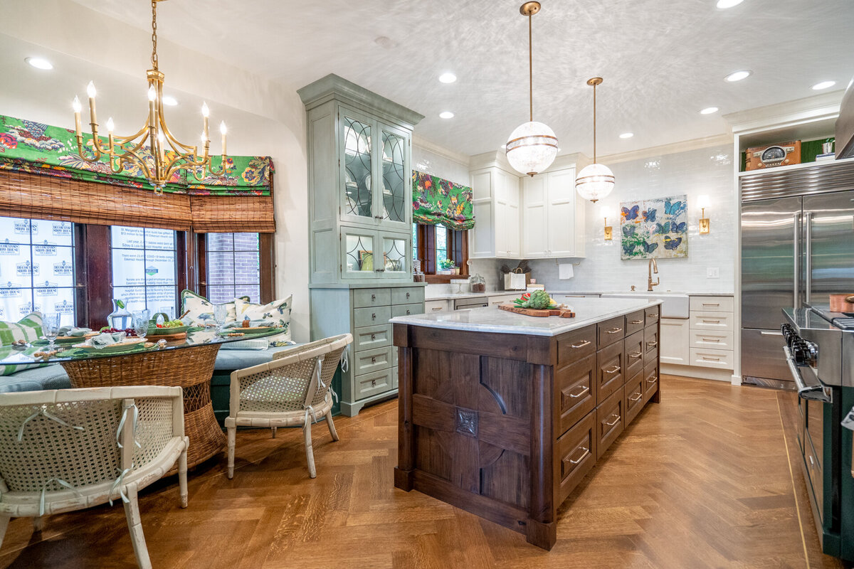 kitchen with natural wood and earth tones