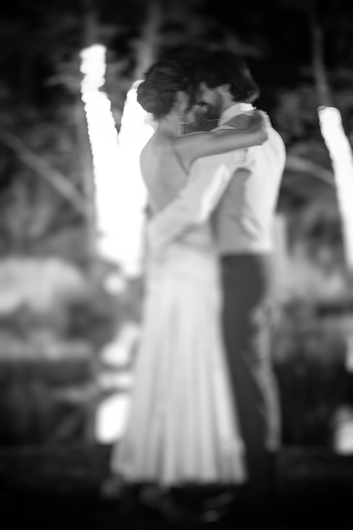 Nighttime photos of a couple at a destination wedding at Nestldown in Los Gatos, California