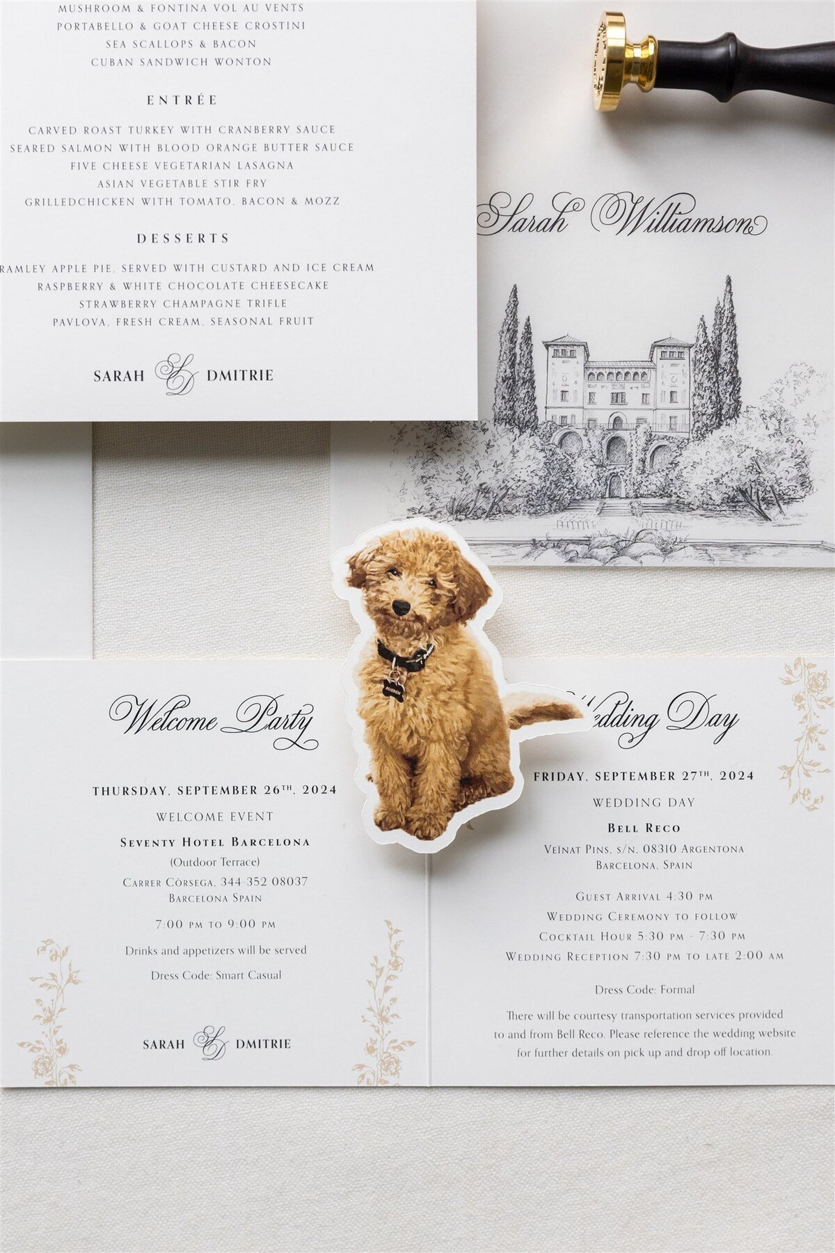G Designers Black and white destination wedding invitations 6