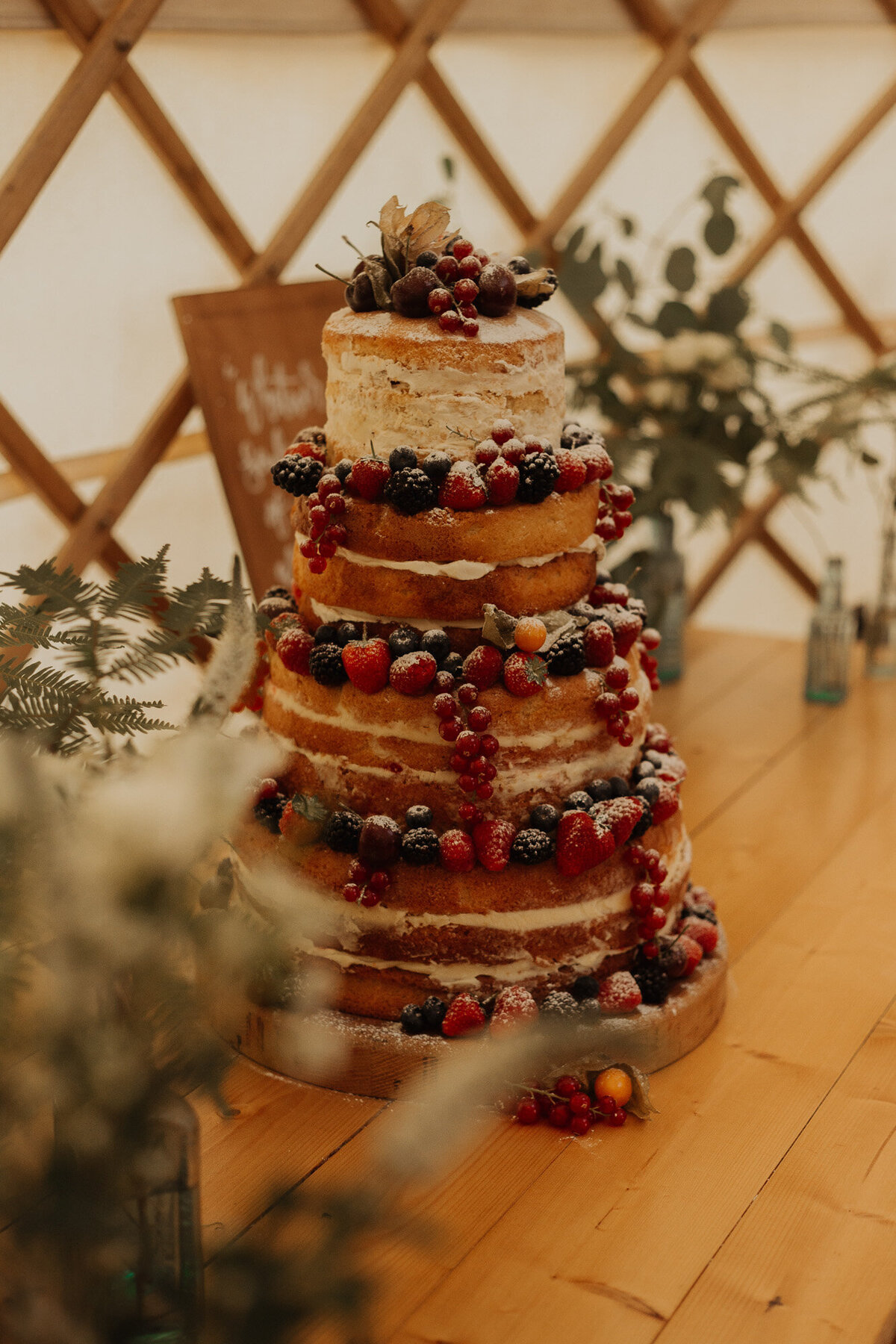 wedding cake with berries