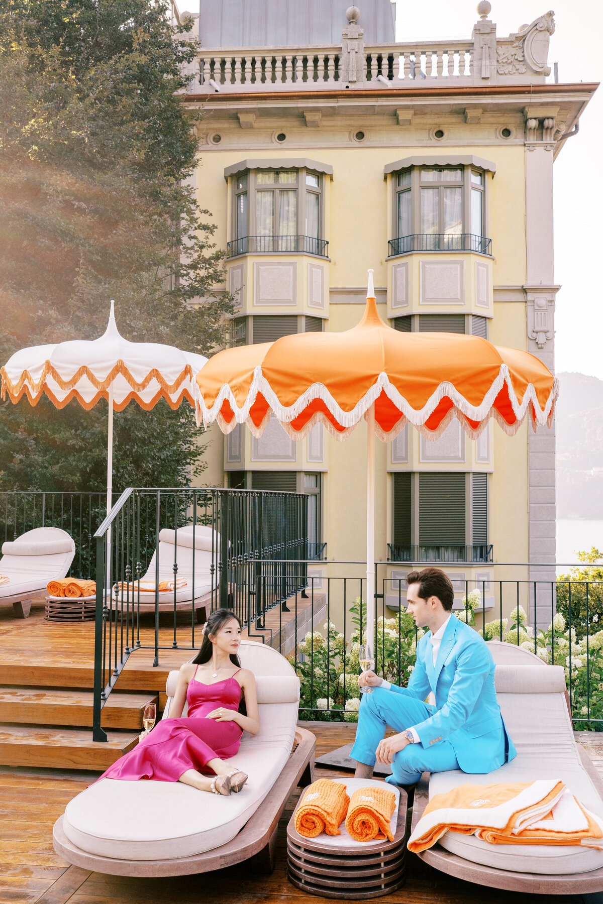 Engagement session at Grand Hotel Tremezzo on Lake Como in Italy photographed by Lake Como Photographer