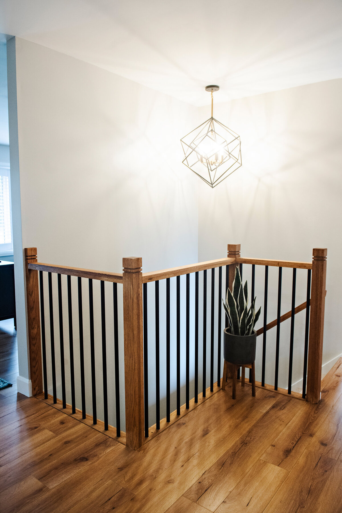 Custom wood railing- W.C Crafstaman