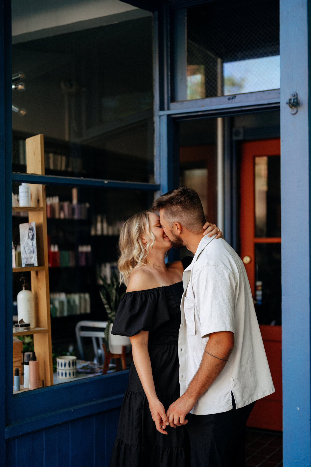 Couple during golden hour engagement shoot in Boise, Idaho wedding/elopement - photographed by The Storytellers