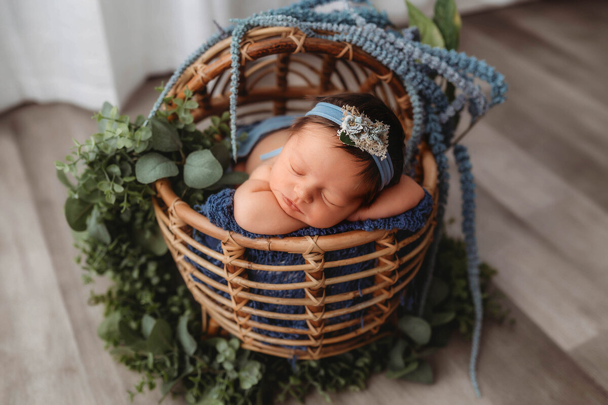 Baby posed for Newborn Photography Session in Charleston.