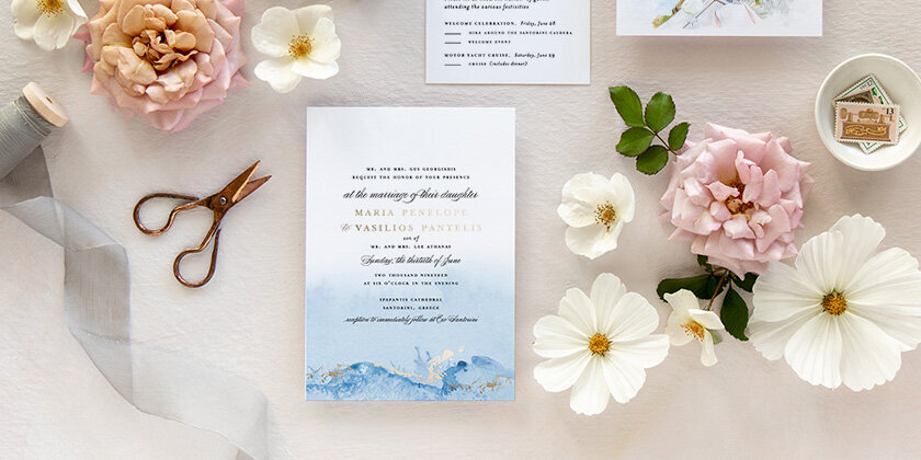 Greek Santorini Wedding Invitations