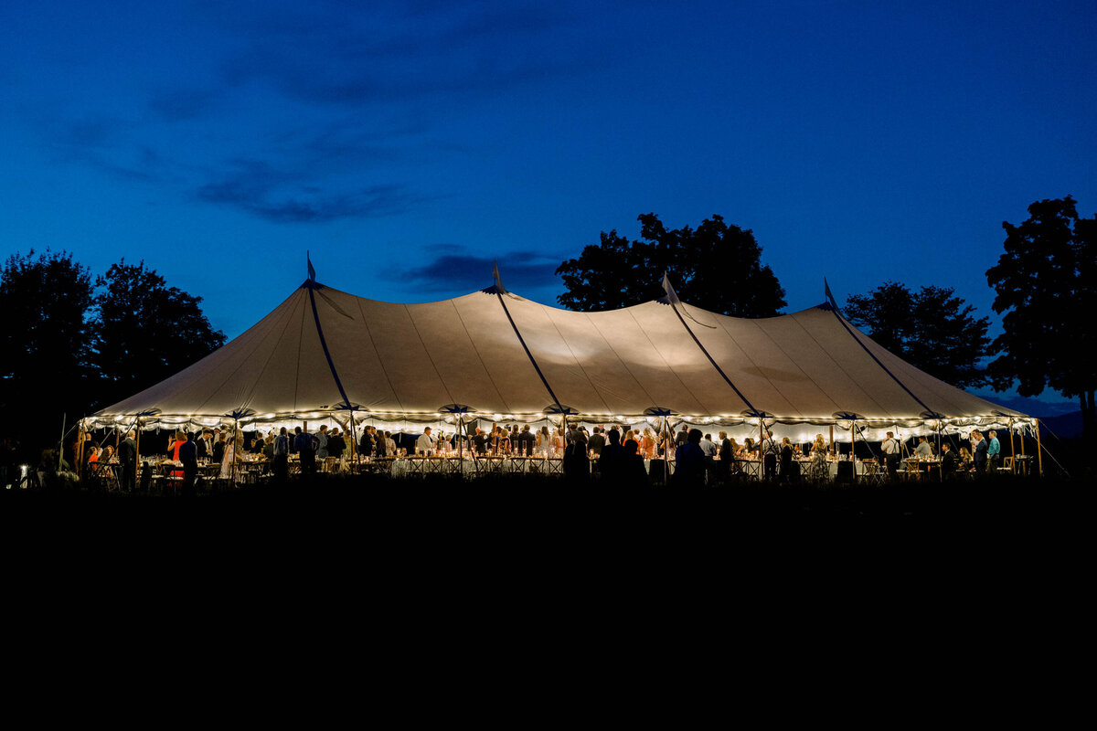 night view of wedding tent