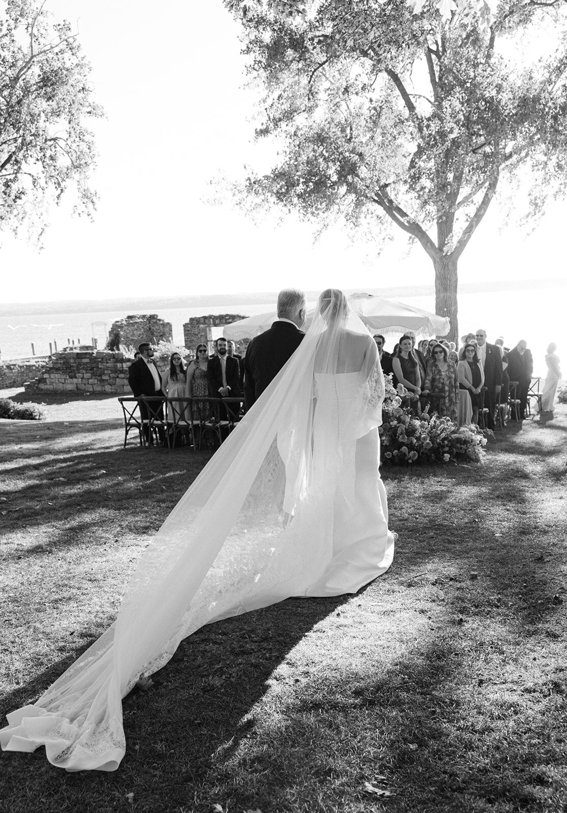 Colorful New York Wedding Ceremony with Umbrellas at Inns of Aurora - Verve Event Co. - Laura Rose Weddings (6)
