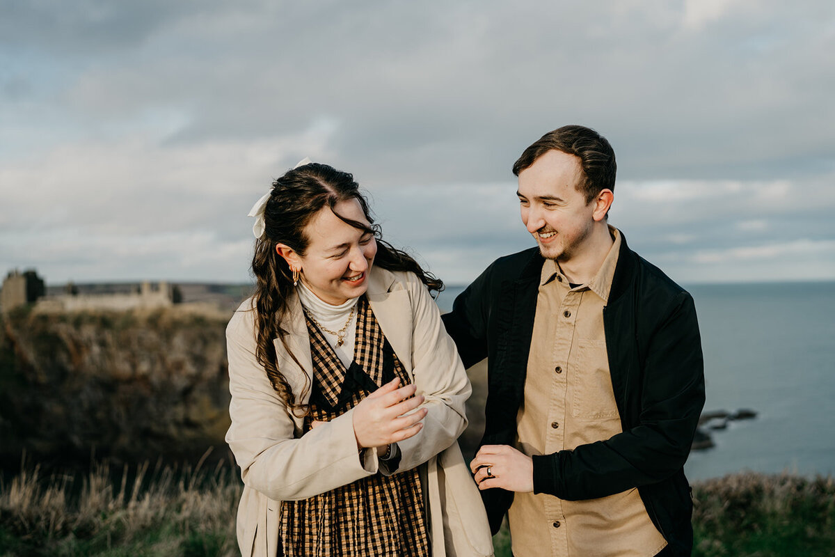 Aberdeenshire Engagement and Couple Photo Session at Dunnottar Castle-17