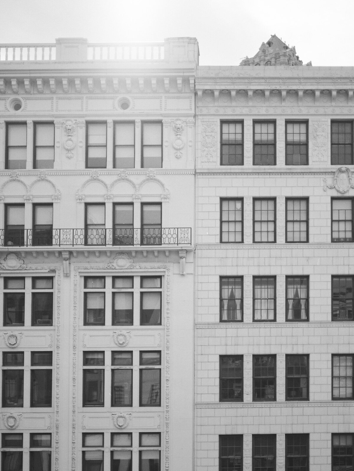 Ornate sunlit Detroit architecture from a unique wedding venue, Shinola Hotel