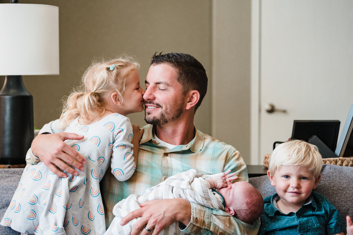 Spokane baby photography Dad and kids