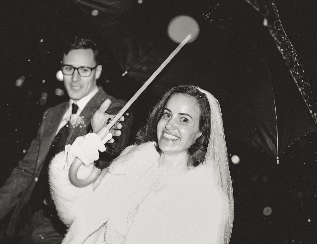 Snowy night time wedding portraits New York City wedding | Oduma photography-70