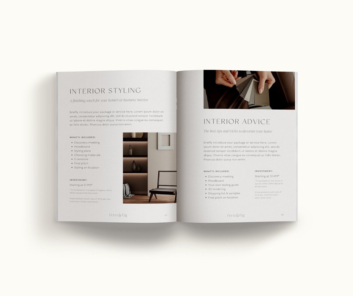 Earthy Showit template for interior designers Fern & Fig 6