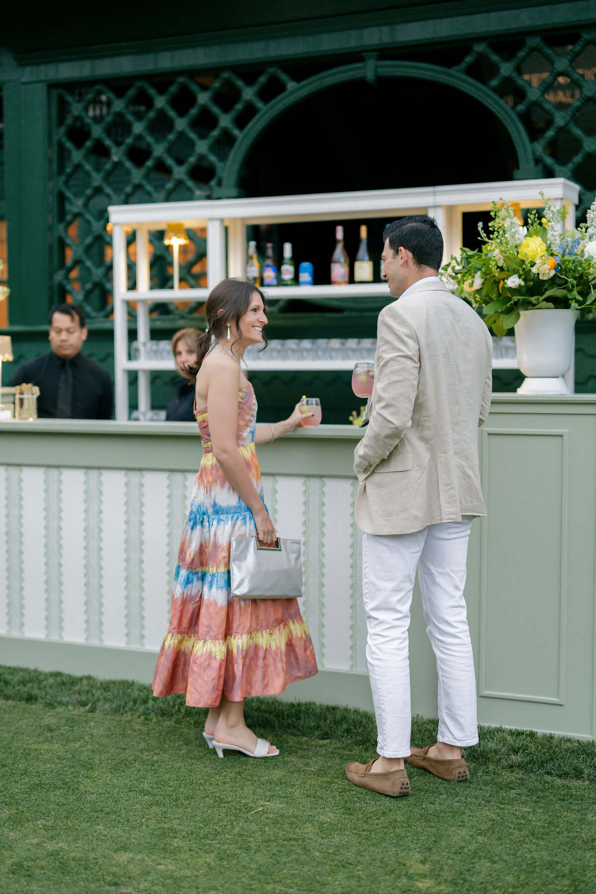 Sage flex bar, sage flex bar with custom insert, white back bar, sage pedestals