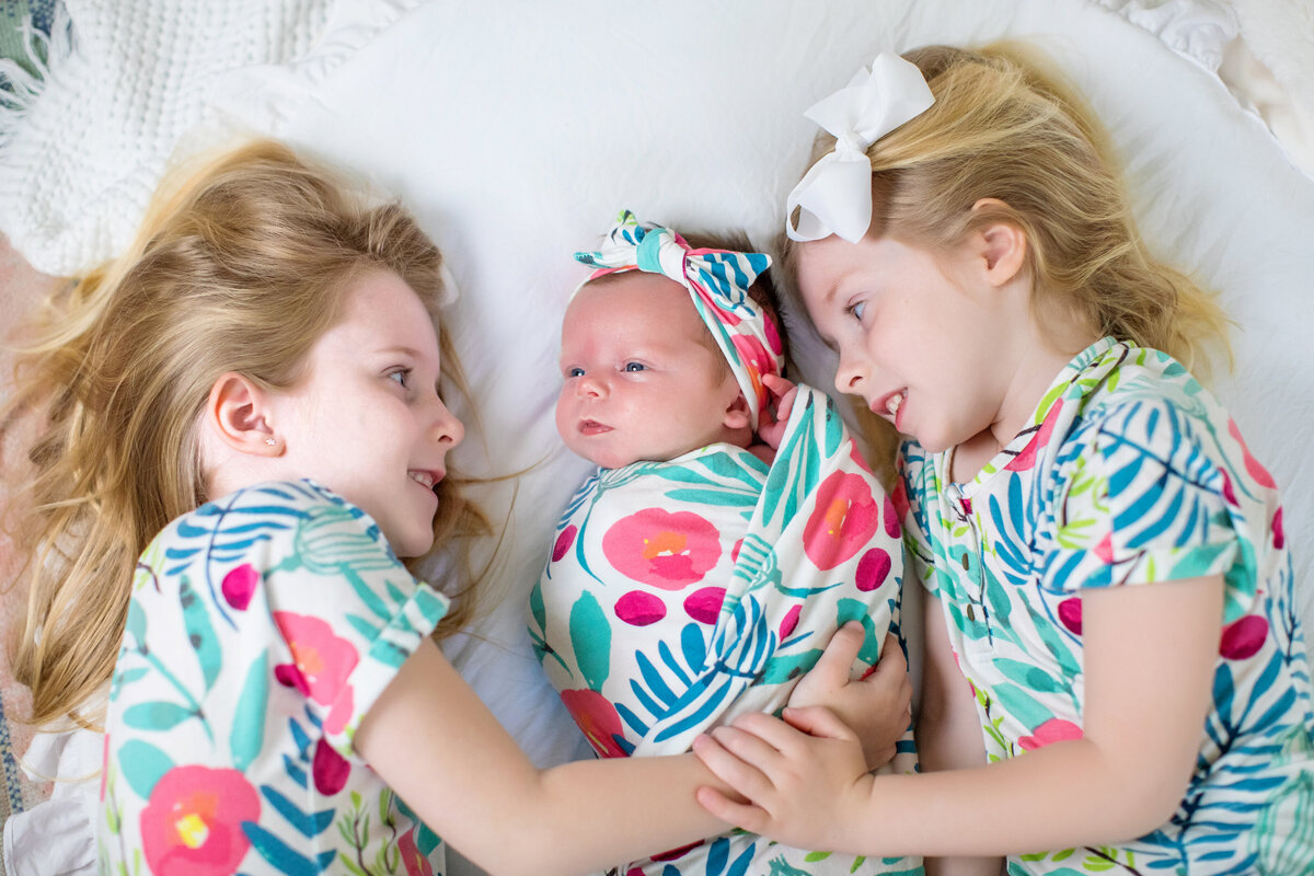 Big Sisters with Newborn Baby from Atlanta Family Photographer