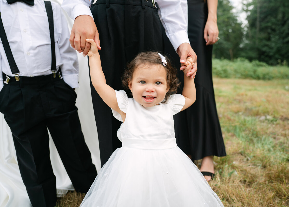 flower girl portrait outside wedding tacoma private estate