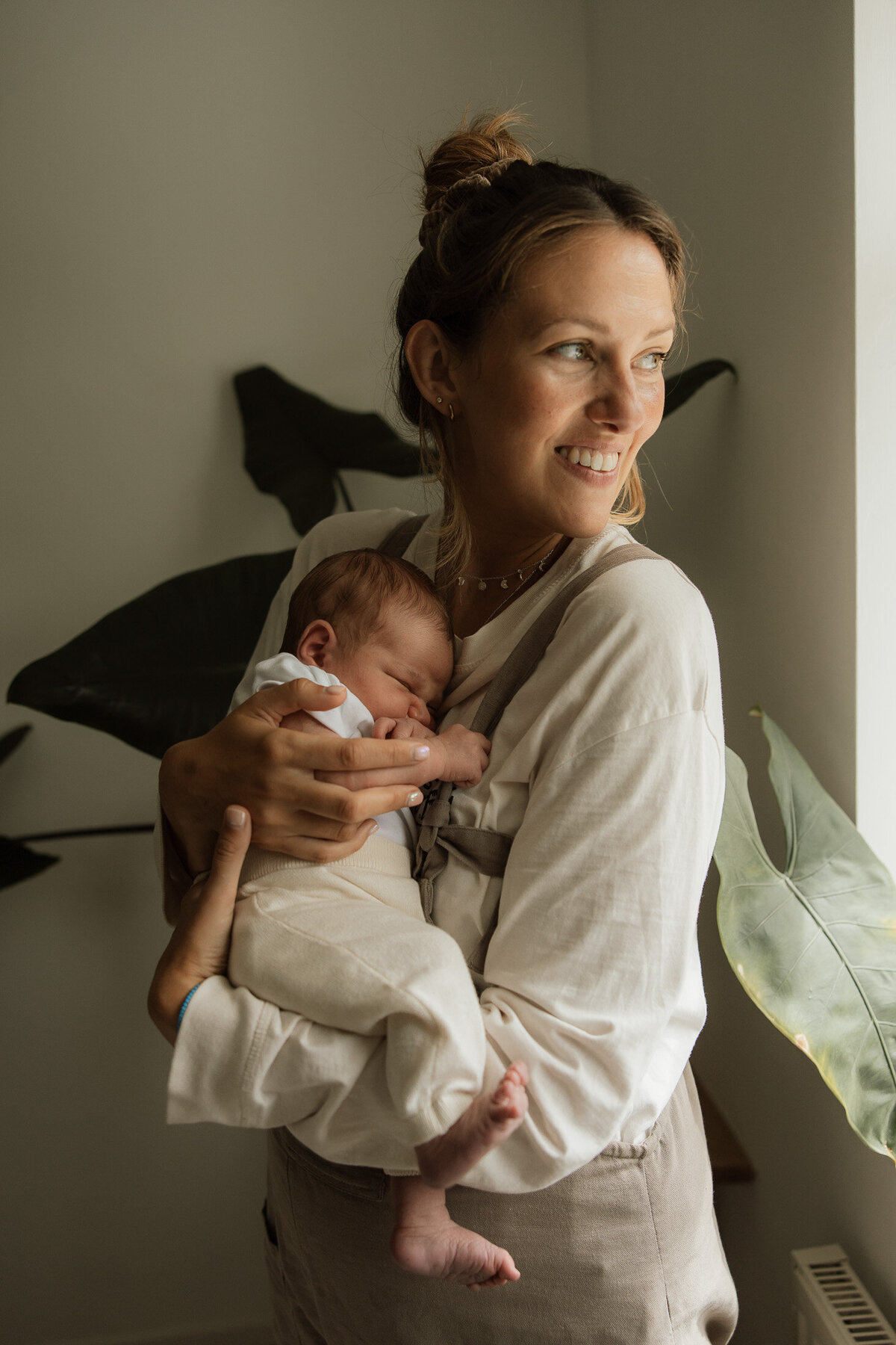 Newborn baby with mother