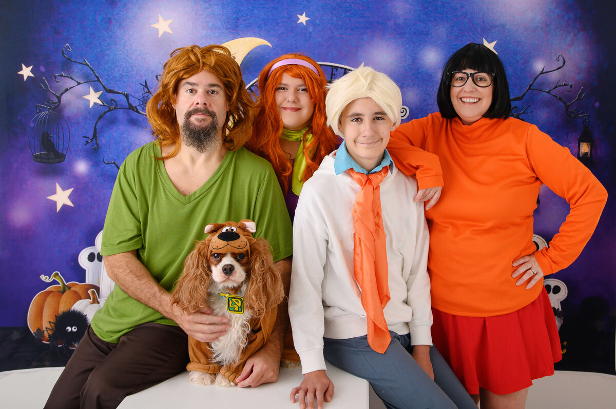 Amanda Gibson and family as Scooby Doo for Halloween