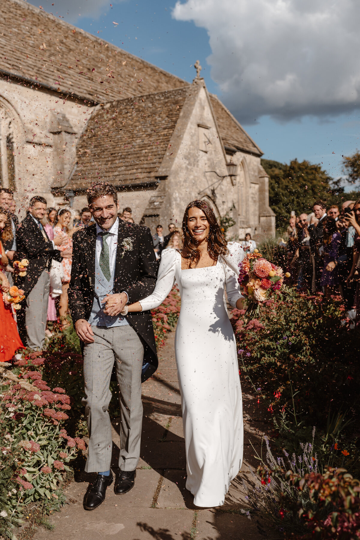 St. Mary's Church Wedding Ceremony in Marshfield - Confetti