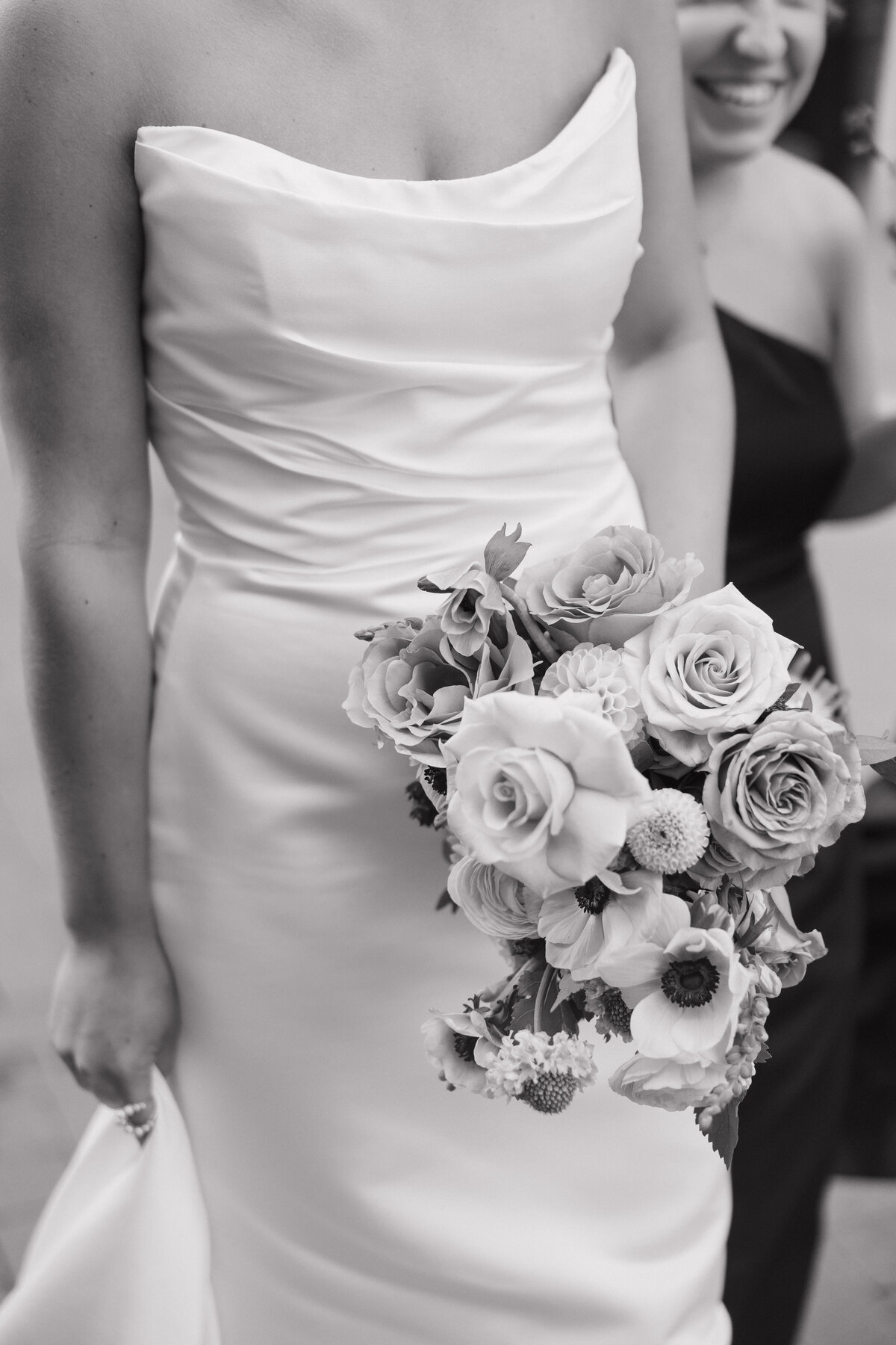 Black and white Indianapolis wedding bouquet detail
