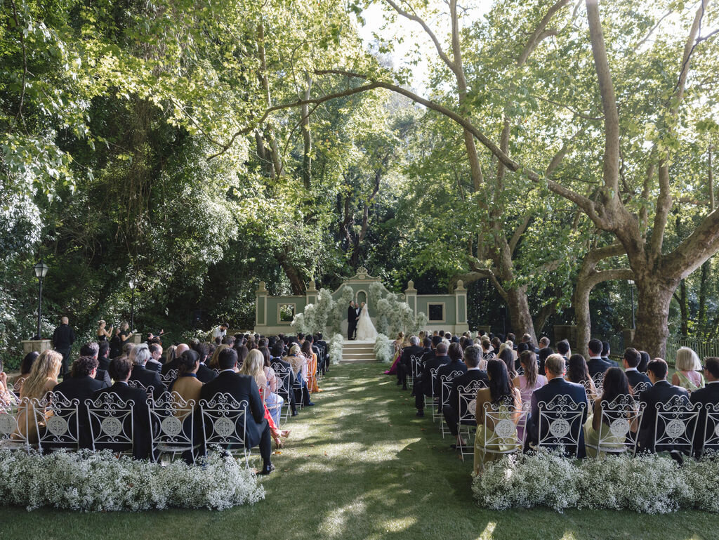 Wedding Ceremony setup at Bellavista Sintra, Portugal by Sofia Nascimento Studios