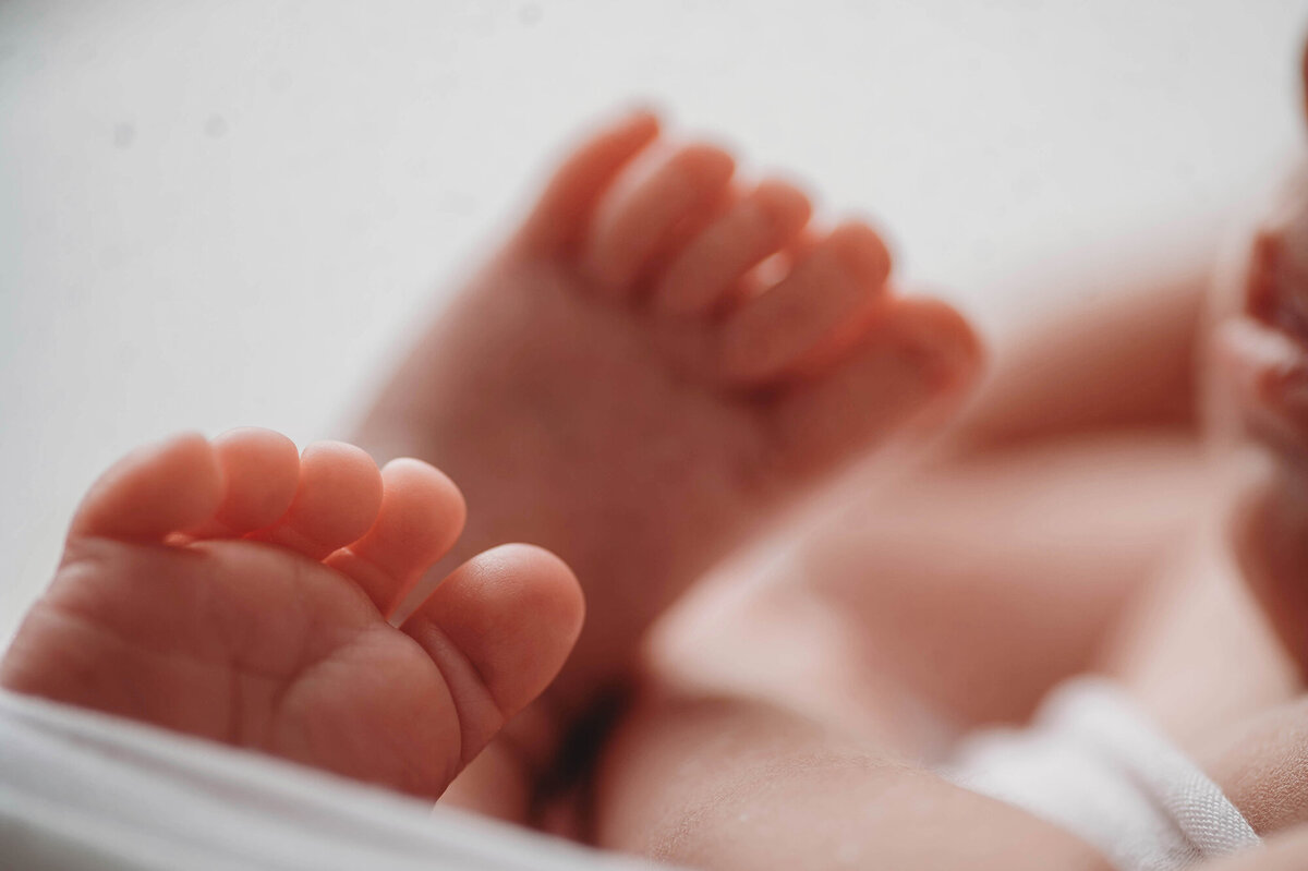 Newborn Baby feet during Newborn Photoshoot.