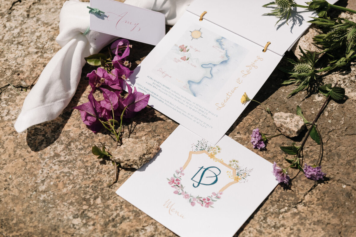 A beautiful Wedding print for a perfect Destination Wedding in Sardinia