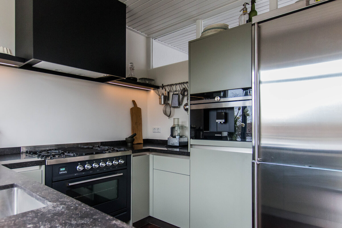 Keuken en interieur groene keuken graniet blad (3)