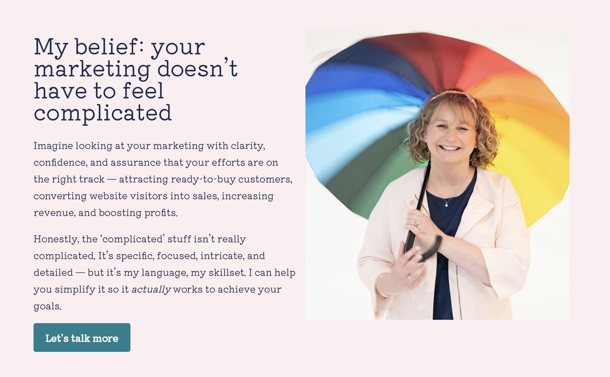 about page for marketing consultant