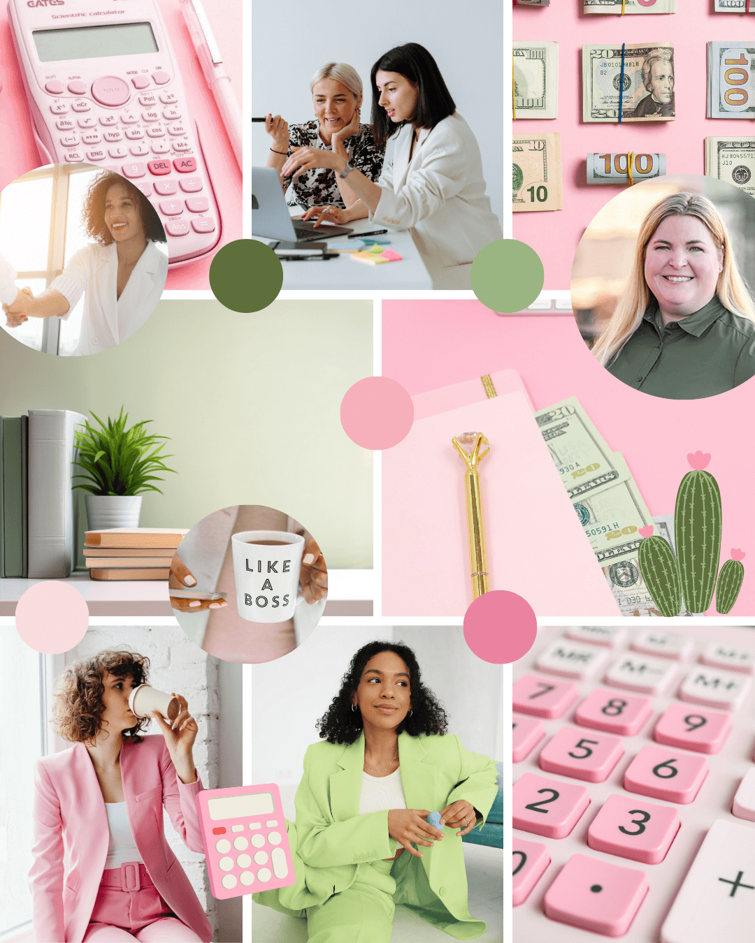 A colorful, empowering financial accountant brand designed by Emily, a brand and web designer for women bookkeepers.